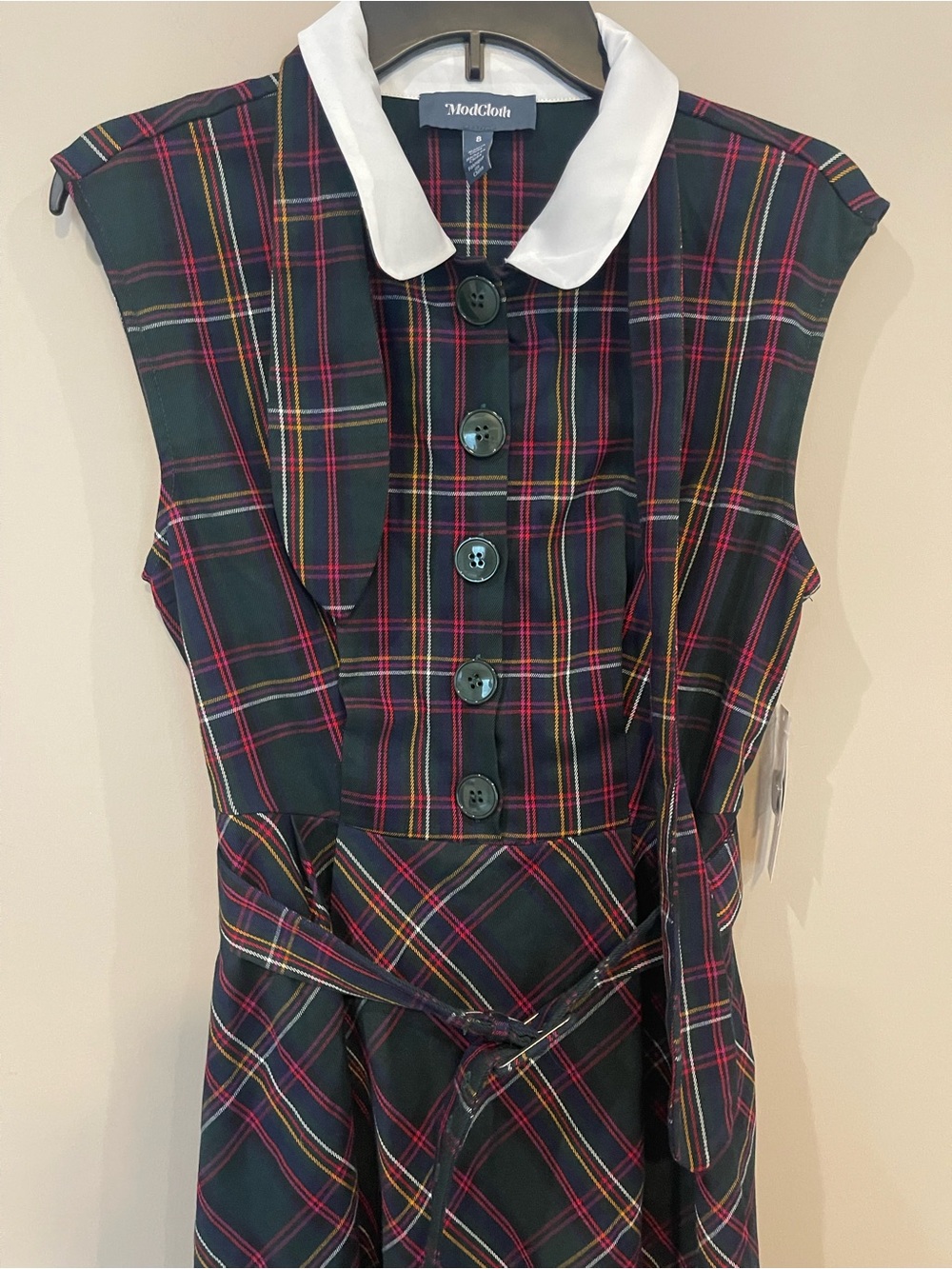 Modcloth Plaid Dress with White Collar - Picture 5 of 8